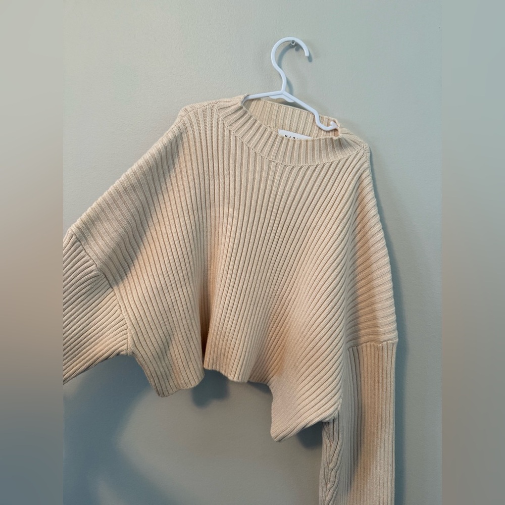 Mable Cream Ribbed Knit Sweater